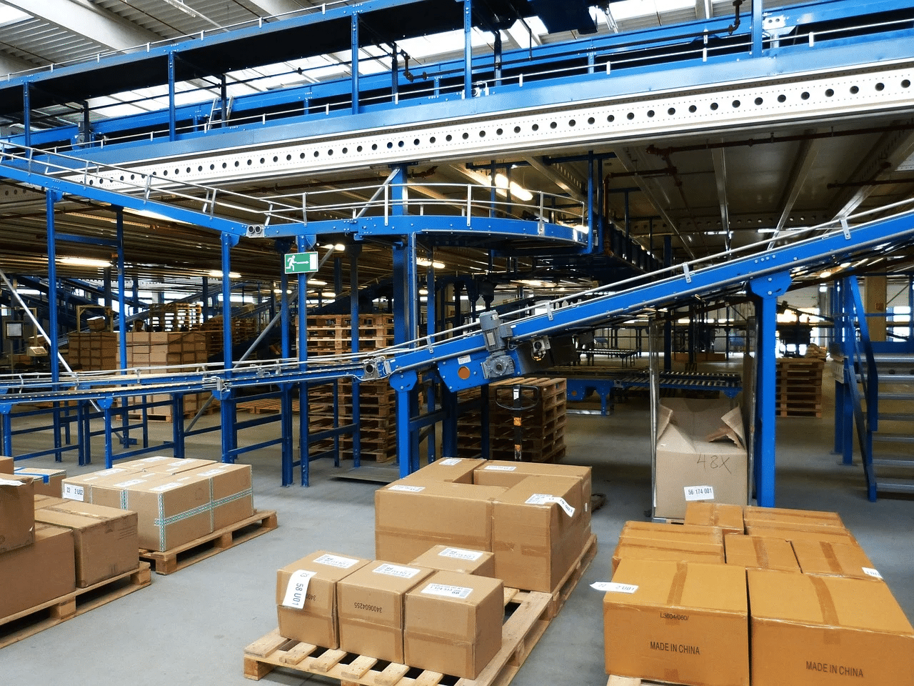 warehouse with boxes